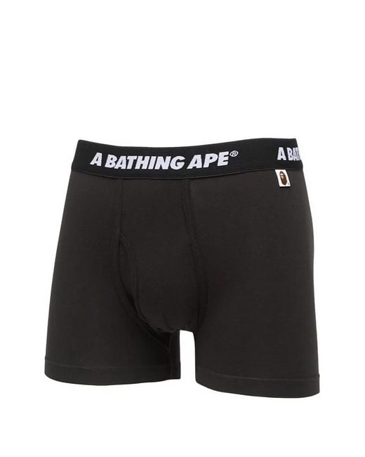 Boxer Con Logo di A Bathing Ape in Black da Uomo