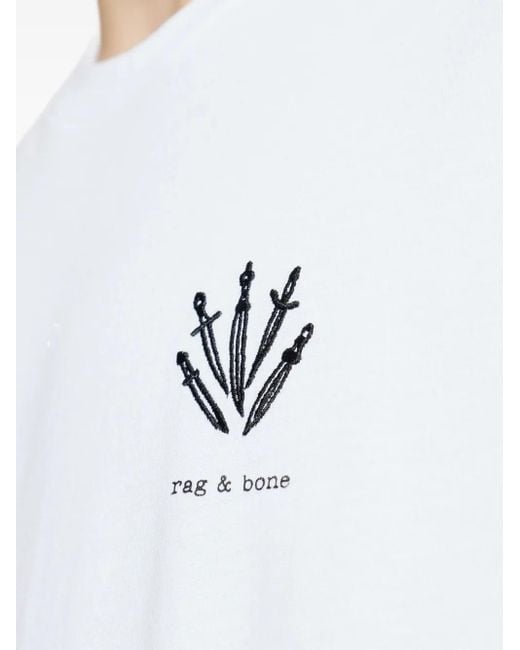 Rag & Bone White Logo-Print T-Shirt for men