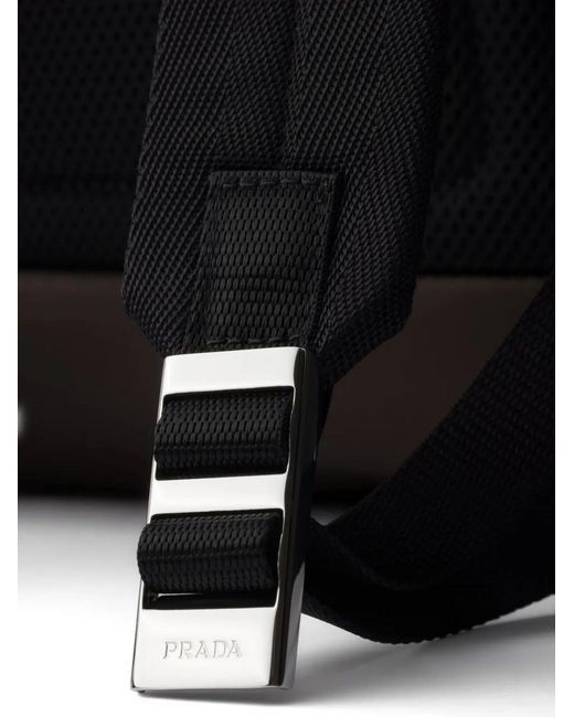 Prada Black Re-Nylon And Saffiano Leather Backpack for men