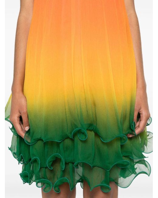 Casablancabrand Rainbow Midi-jurk Met Kleurverloop in het Yellow