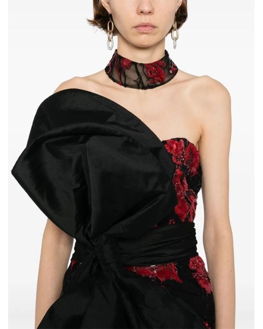 Saiid Kobeisy Black Embroidered Strapless Jumpsuit