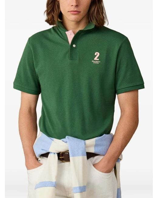 Hackett Green Heritage Logo-Print Polo Shirt for men