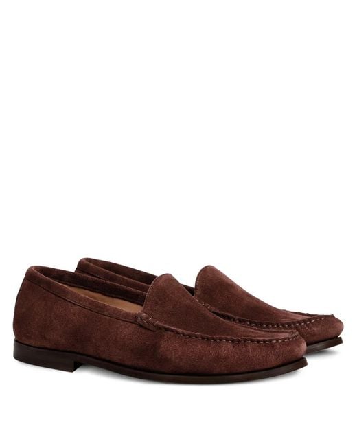 Fursac Brown Suede Loafers for men