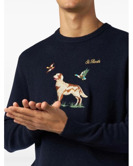 Pull À Motif Chien Mc2 Saint Barth pour homme en coloris Blue