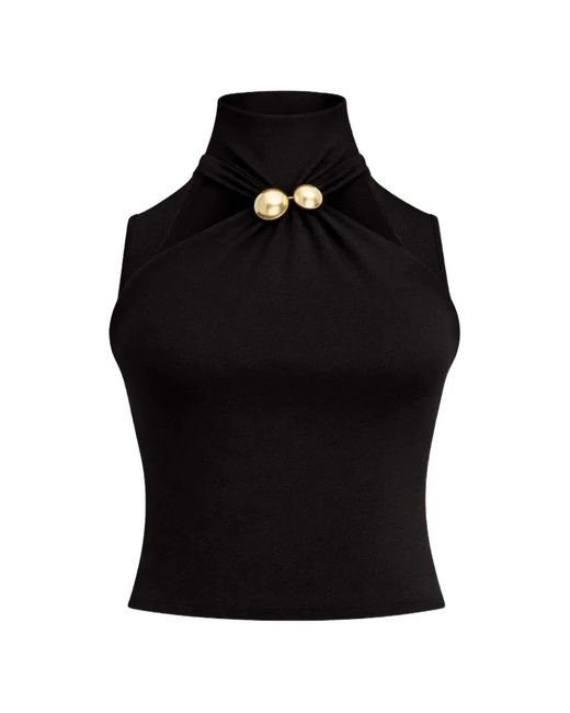 Cult Gaia Black Katherine Cutout Top