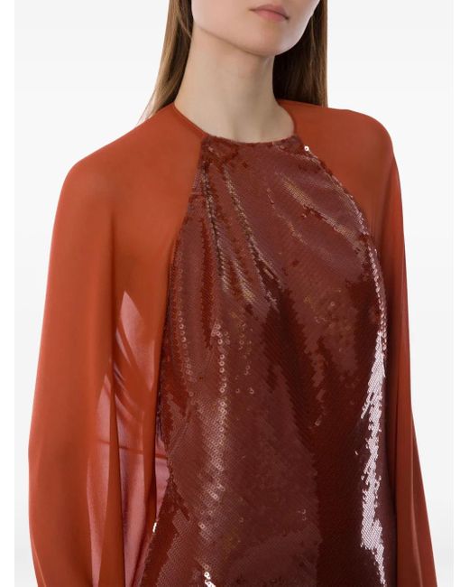 Alberta Ferretti Red Sequined Gown