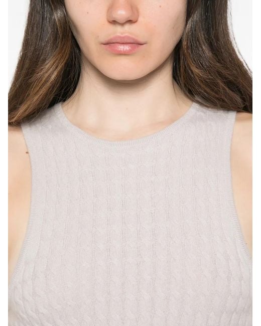 Lisa Yang White Iora Cable-Knit Tank Top