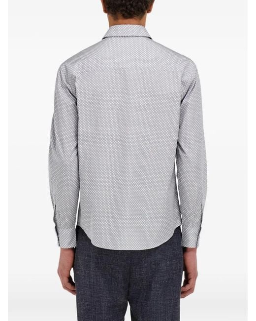 Ferragamo Gray Micro-Patterned Shirt for men