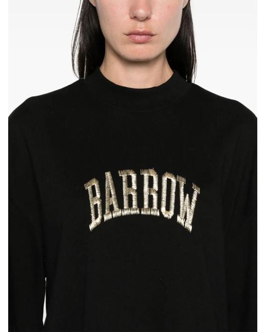Barrow Black Logo-Embroidered T-Shirt