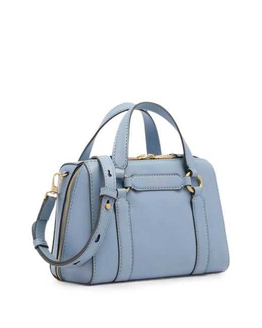 The Bridge Blue Laura Leather Tote Bag
