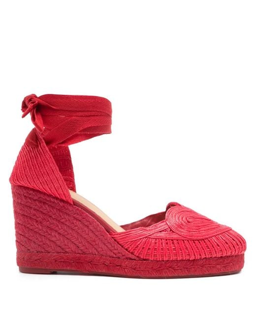 Castaner Red Cacia Woven Tie Espadrilles