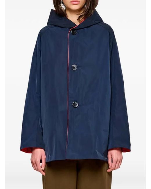OOF WEAR Blue Reversible Hooded Button Jacket