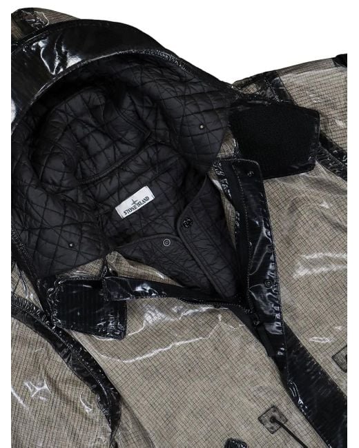 メンズ Stone Island Prismatic-effect Hooded Jacket Gray