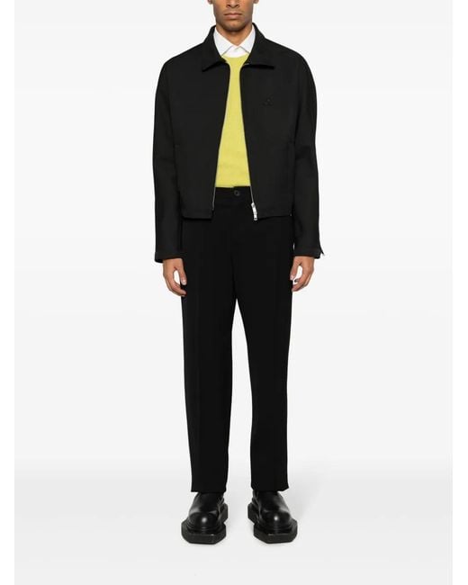 Courreges Black Pointed Flat-Collar Zip-Up Jacket for men