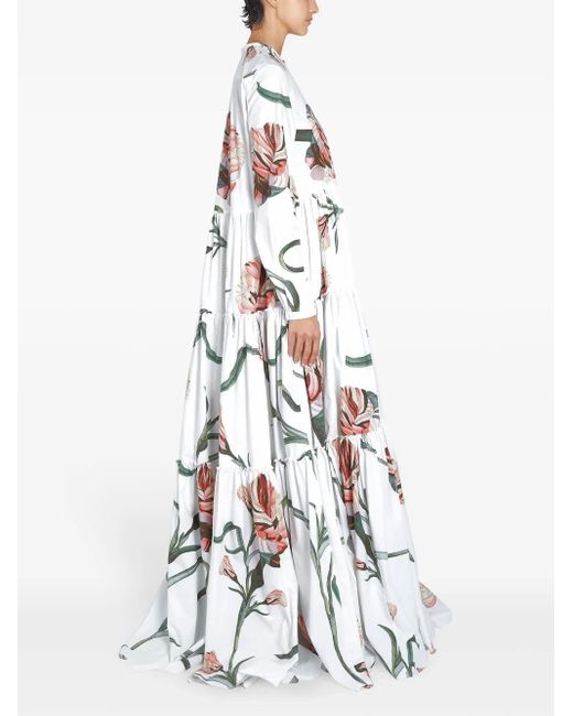 Giambattista Valli White Printed Gown