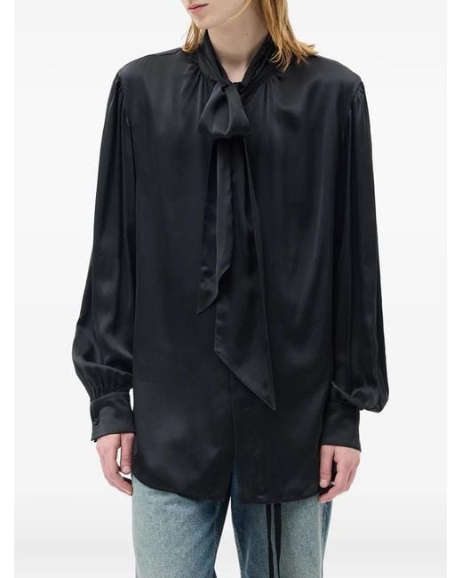 Ann Demeulemeester Black Runo Bow-Tie Shirt for men
