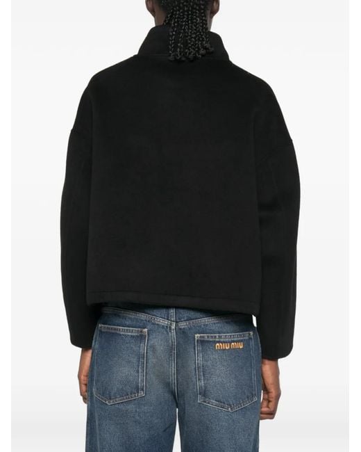 Giorgio Brato Black Drawstring High-Neck Jacket