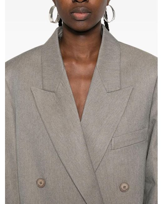 Frankie Shop Gray Doppelreihiger Mantel