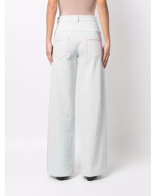 Marco Rambaldi High-waisted Wide-leg Jeans in Blue | Lyst