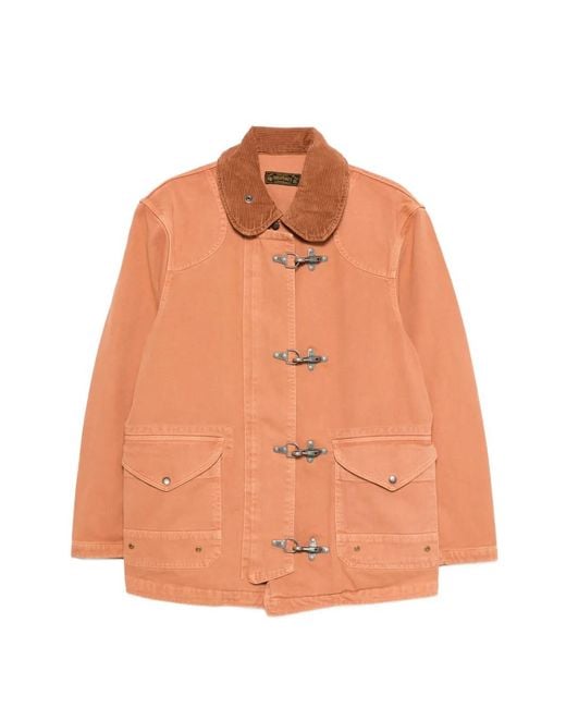 chesapeake's Orange Bedford Toggle Corduroy-Collar Jacket for men