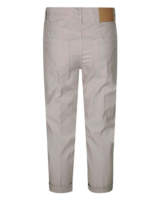 Dondup Gray Straight-Leg Cropped Trousers