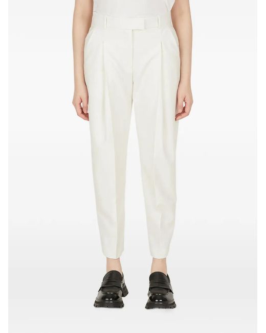 McQueen White Pleated-Detail Trousers
