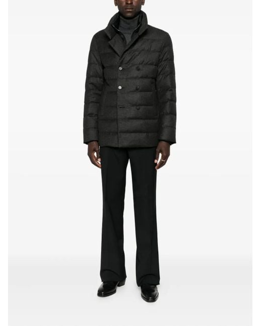 DUNO Black Button-Down Padded Jacket for men
