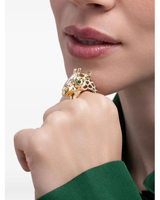 David Webb Metallic Emerald And Diamond Ring