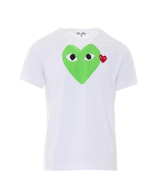 COMME DES GARÇONS PLAY Green Play Heart-Print Logo-Patch T-Shirt for men