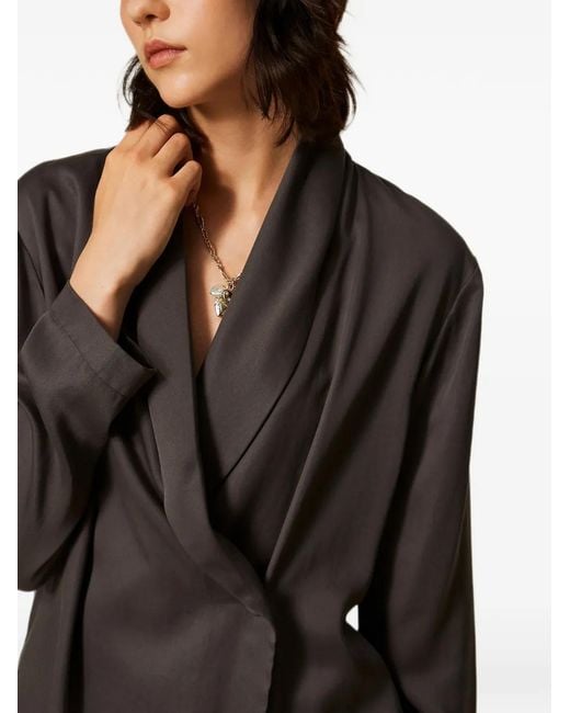 Twinset Gray Satin Blazer