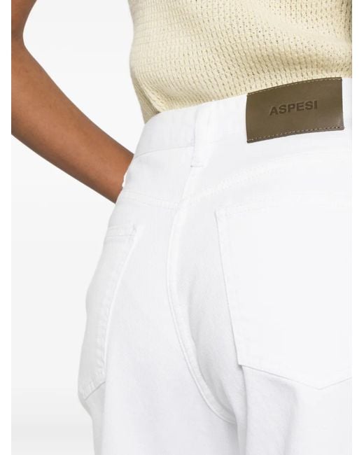 Aspesi White Wide-Leg Trousers