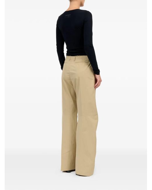 MM6 by Maison Margiela Natural Belt Loops Wide Tailored Trousers