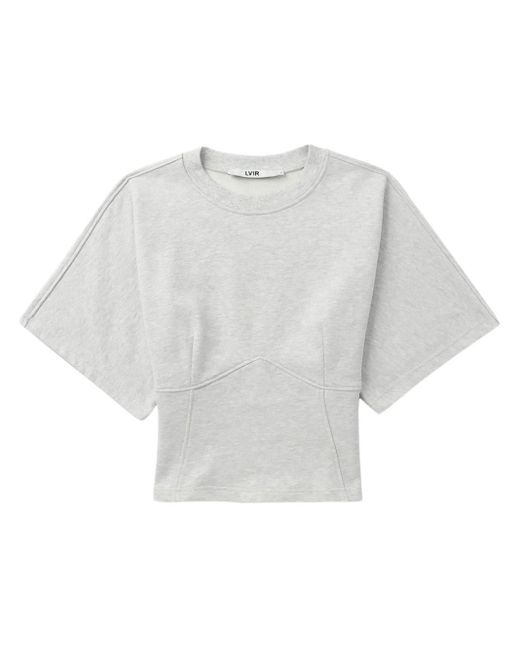 T-shirt en coton à empiècements LVIR en coloris White