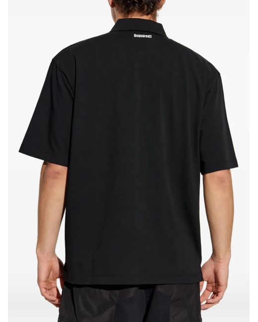 DSquared² Black Obsessed2-Pocket Polo Shirt for men