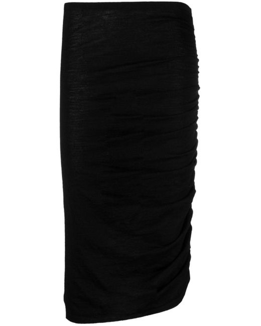 Jupe mi-longue à fronces Isabel Marant en coloris Black