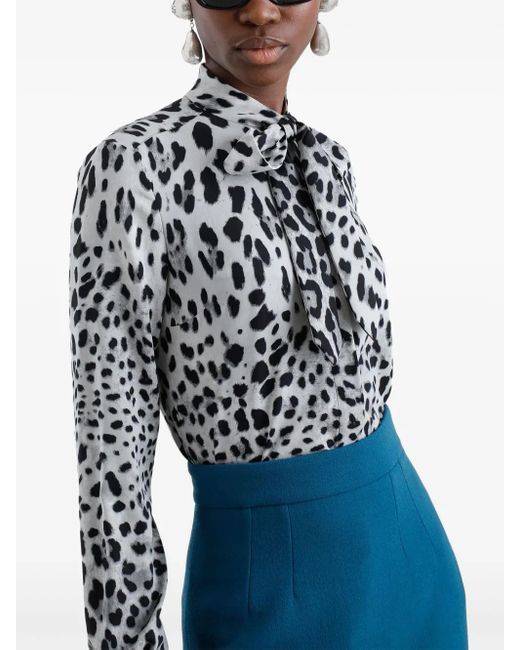 Dolce & Gabbana Black Animal Print Blouse