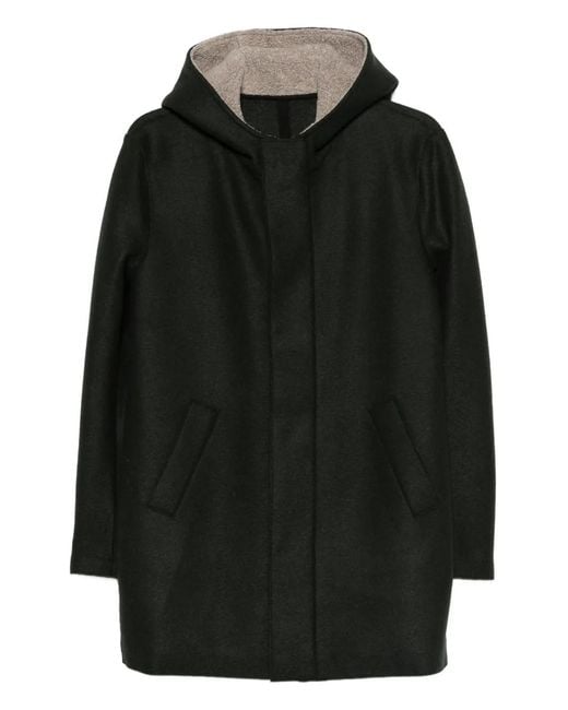 Harris Wharf London Black Hooded Parka for men