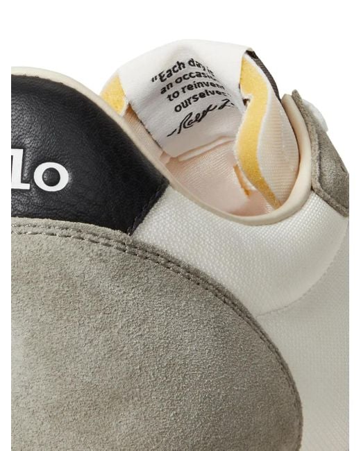 Polo Ralph Lauren White Prl Trail 125 Suede Mesh Sneakers for men