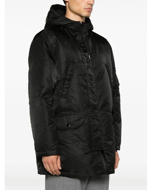 Theory Black Padded Hooded Jacket for men