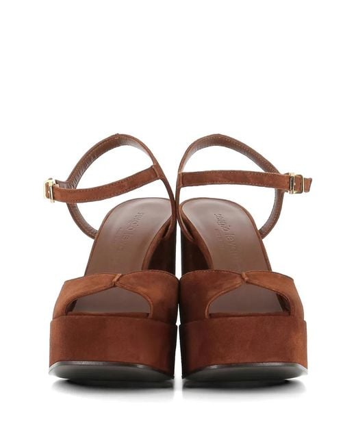 Sergio Levantesi Brown Suede Platform Sandals