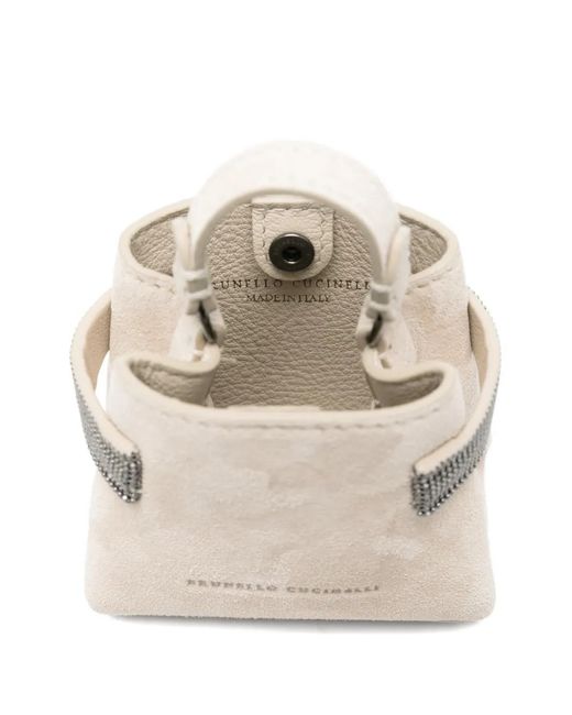 Brunello Cucinelli Natural Embellished Top-Handle Coin Pouch