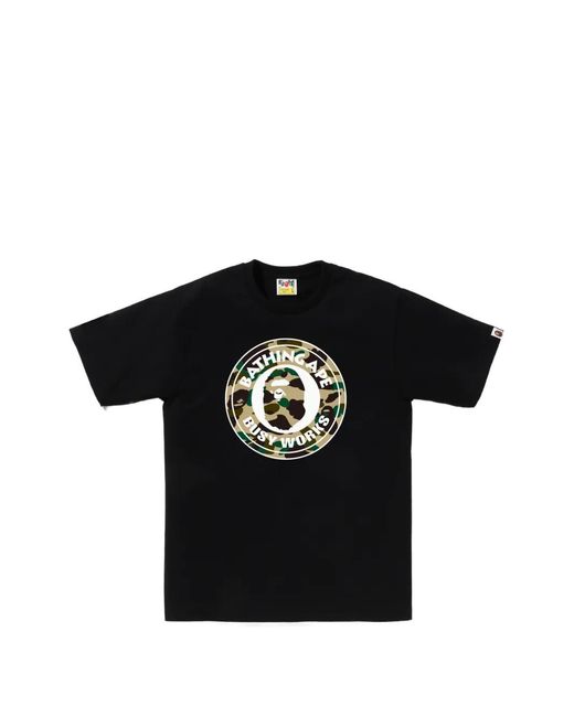A Bathing Ape Black Glitch Woodland Camo Busy Works T-Shirt for men