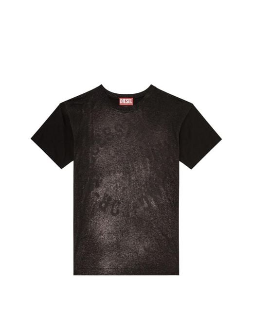 DIESEL Black T-Norm-Aa2 Foil-Print T-Shirt for men
