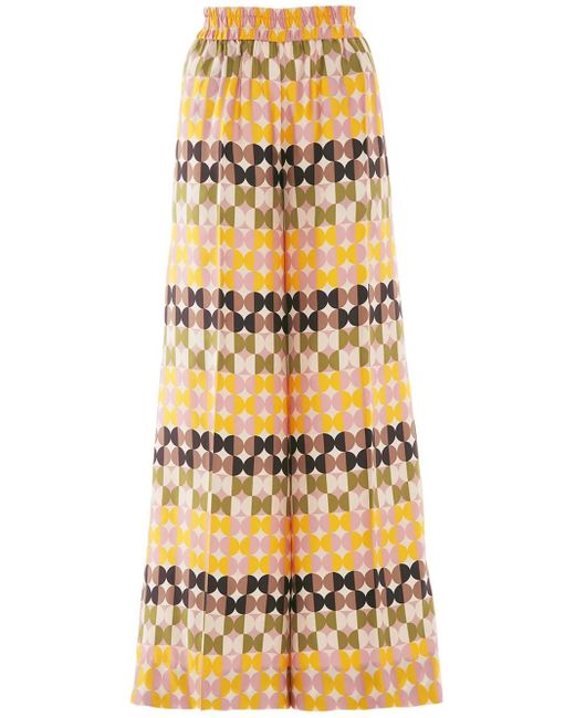LaDoubleJ Broek Met Geometrische Print in het Multicolor
