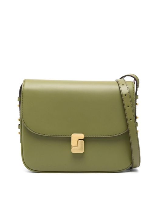 Soeur Green Large Bellissima Leather Shoulder Bag