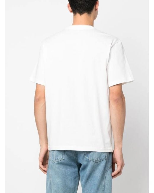 Sunnei White Slogan-Print Cotton T-Shirt for men