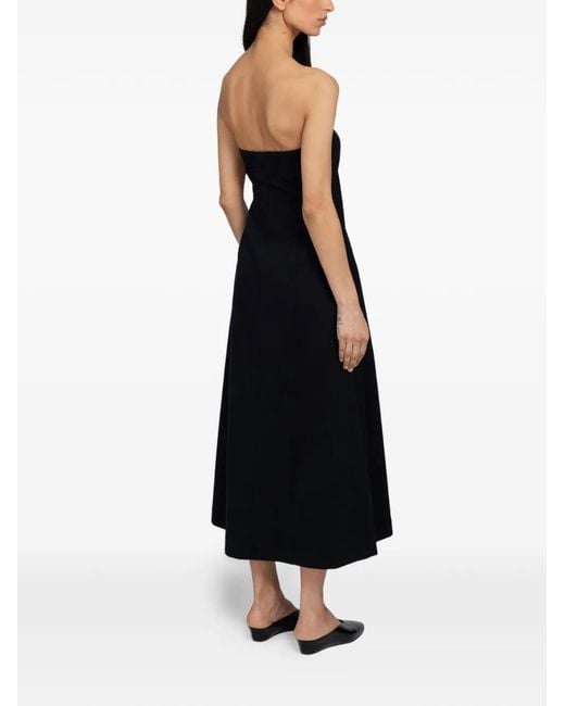 Samsøe & Samsøe Black Sahya Strapless Button-Front Dress