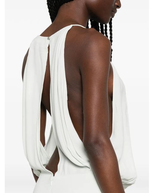 IRO White Tiered Draped Maxi Dress