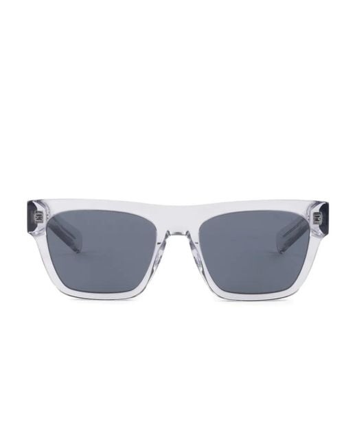 Prada Blue Logo-Print Rectangle-Frame Sunglasses for men