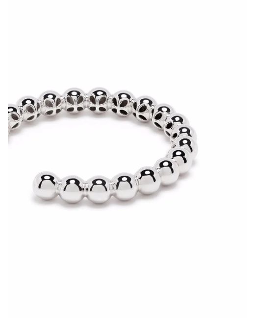 Pendientes de aro Bohemia grandes en oro blanco de 18 ct con diamantes Pragnell de color Metallic